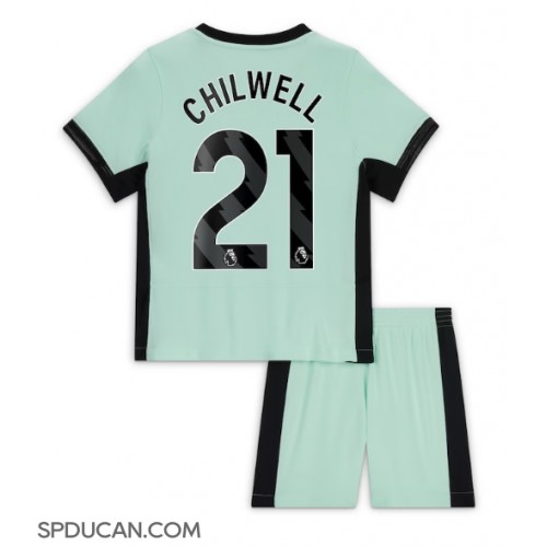 Dječji Nogometni Dres Chelsea Ben Chilwell #21 Rezervni 2023-24 Kratak Rukav (+ Kratke hlače)